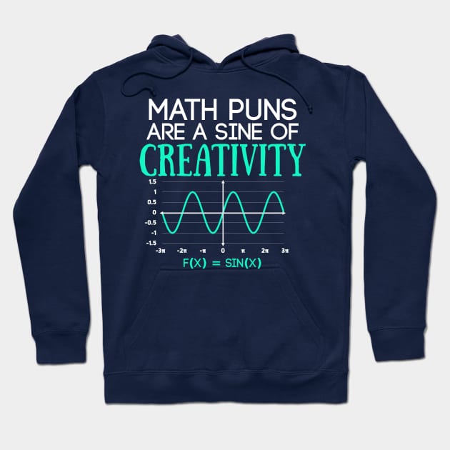 Math Puns Are Sine of Creativity Funny Math Teacher Hoodie by Science_is_Fun